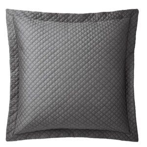 NEW! $145 Ralph Lauren Home Quilted Sateen Sham! Gray  Graphite  Euro Size